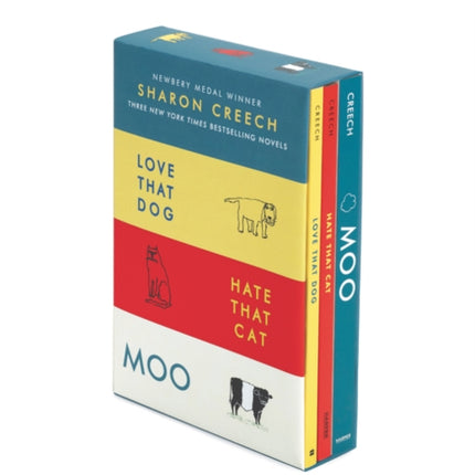 Sharon Creech 3-Book Box Set: Love That Dog, Hate That Cat, Moo