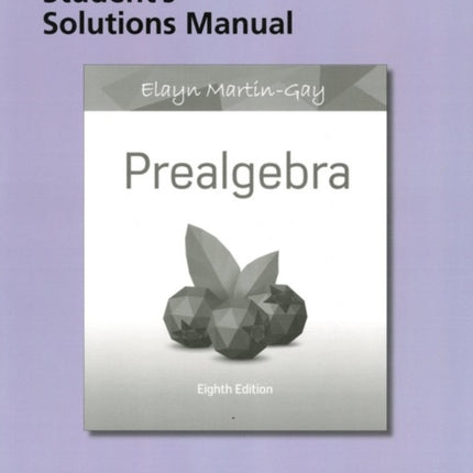 Student Solutions Manual for Prealgebra