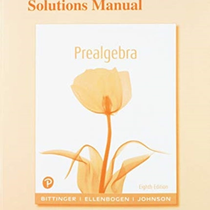 Student's Solutions Manual for Prealgebra