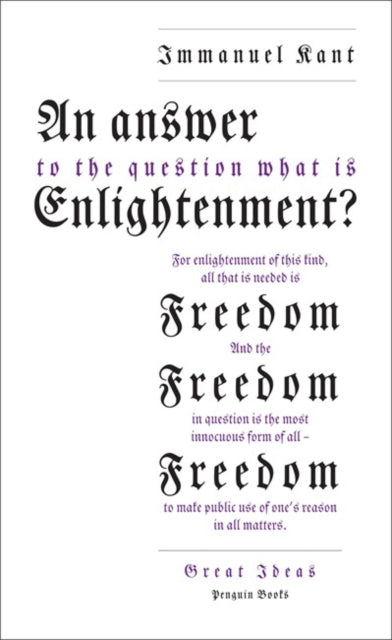 An Answer to the Question: 'What is Enlightenment?'