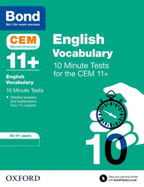 Bond 11+: CEM Vocabulary 10 Minute Tests: Ready for the 2024 exam: 10-11 Years