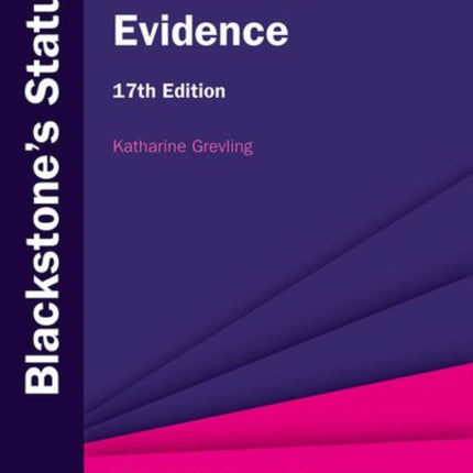 Blackstones Statutes on Evidence Blackstones