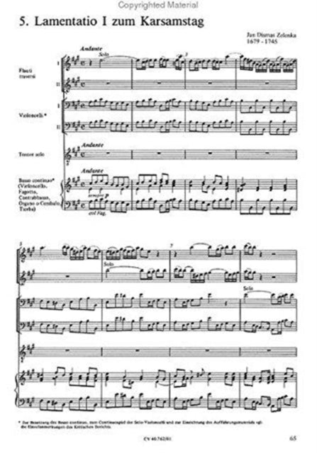 The Lamentation Vocal score