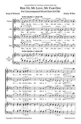 Rise up my love Vocal score
