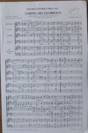O King all Glorious Vocal score