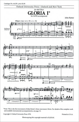 Gloria 1 Vocal score