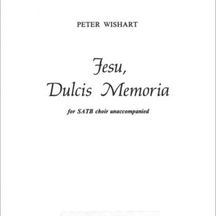 Jesu Dulcis Memoria Vocal score Church Music Society publications
