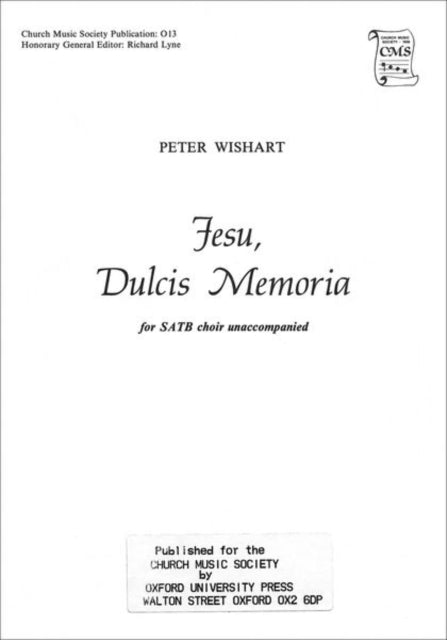 Jesu Dulcis Memoria Vocal score Church Music Society publications