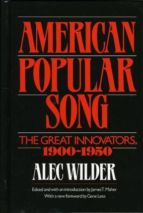 American Popular Song The Great Innovators 19001950