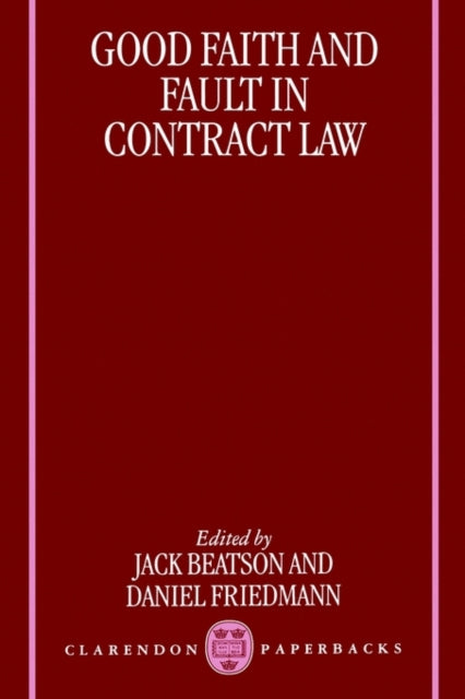 Good Faith and Fault in Contract Law