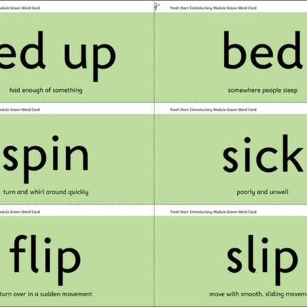 Read Write Inc. Fresh Start: Module Green Word Cards