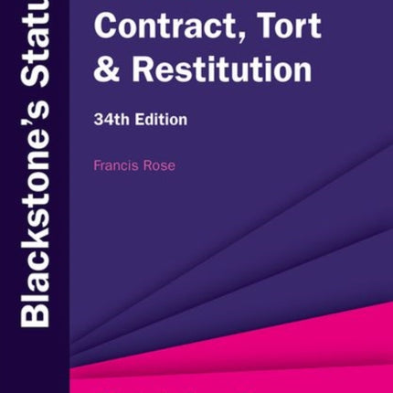 Blackstone's Statutes on Contract, Tort & Restitution