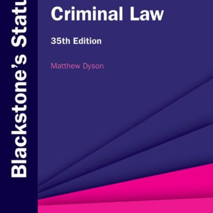 Blackstones Statutes on Criminal Law