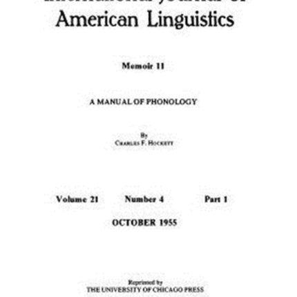 A Manual of Phonology