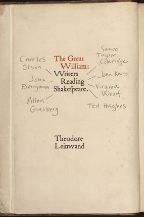 The Great William – Writers Reading Shakespeare