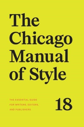 The Chicago Manual of Style 18th Edition