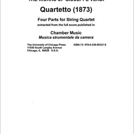 Quartetto  Four Parts for String Quartet