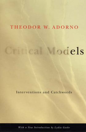 Critical Models: Interventions and Catchwords