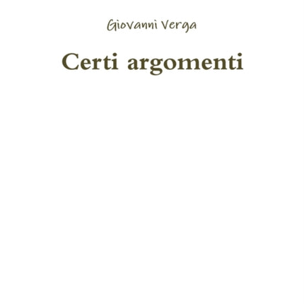 Certi argomenti