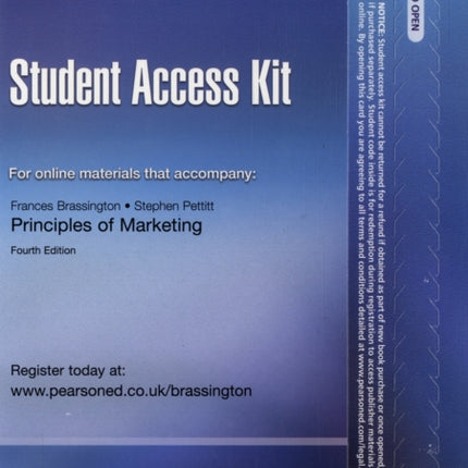 Student Access Kit  Principles of Marketing