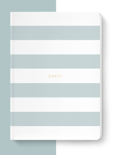 Spirit Stationery Striped A5 Notebook: Dusty Blue