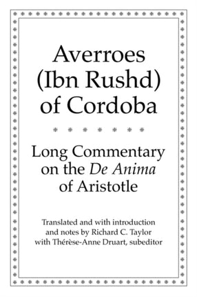 Long Commentary on the De Amina of Aristotle