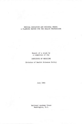 Medical Education and Societal Needs