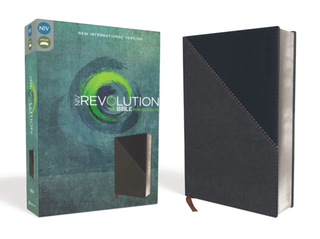 NIV, Revolution Bible, Leathersoft, Gray/Navy: The Bible for Teen Guys