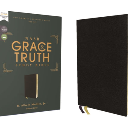 NASB, The Grace and Truth Study Bible (Trustworthy and Practical Insights), European Bonded Leather, Black, Red Letter, 1995 Text, Thumb Indexed, Comfort Print