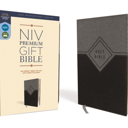 NIV, Premium Gift Bible, Leathersoft, Black/Gray, Red Letter, Comfort Print: The Perfect Bible for Any Gift-Giving Occasion