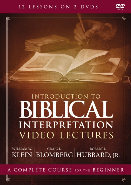 Introduction to Biblical Interpretation Video Lectures An Introduction