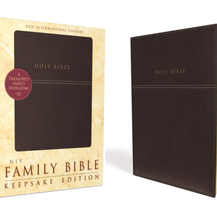 NIV, Family Bible (Keepsake Edition), Leathersoft, Burgundy, Red Letter