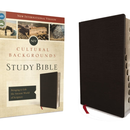 NIV, Cultural Backgrounds Study Bible (Context Changes Everything), Bonded Leather, Black, Red Letter, Thumb Indexed: Bringing to Life the Ancient World of Scripture