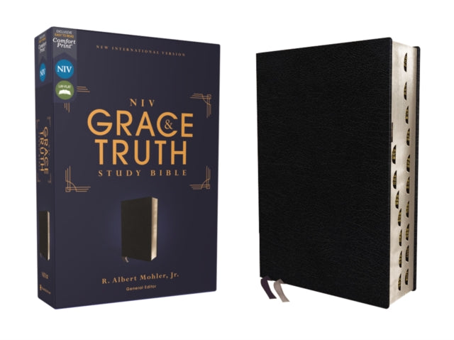 NIV, The Grace and Truth Study Bible (Trustworthy and Practical Insights), European Bonded Leather, Black, Red Letter, Thumb Indexed, Comfort Print