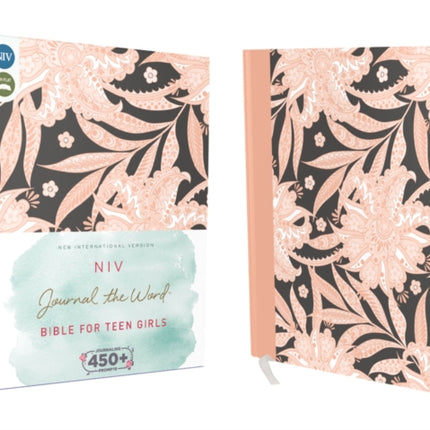 NIV, Journal the Word Bible for Teen Girls, Hardcover, Pink Floral, Red Letter: Includes Over 450 Journaling Prompts!