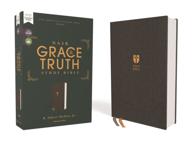 NASB, The Grace and Truth Study Bible (Trustworthy and Practical Insights), Cloth over Board, Gray, Red Letter, 1995 Text, Comfort Print