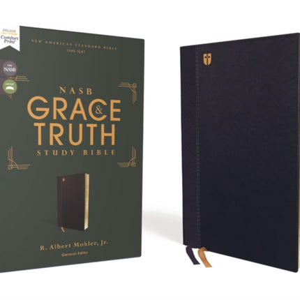 NASB, The Grace and Truth Study Bible (Trustworthy and Practical Insights), Leathersoft, Navy, Red Letter, 1995 Text, Comfort Print