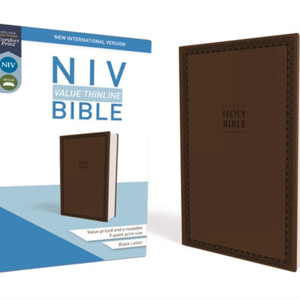 NIV Value Thinline Bible Leathersoft Brown