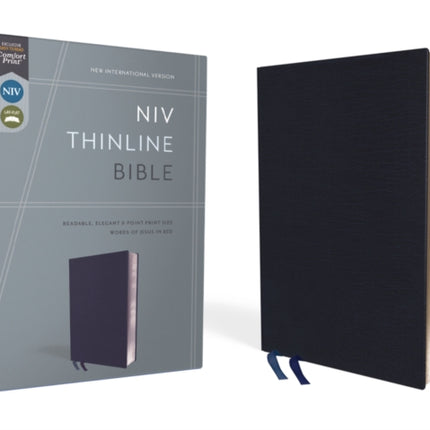 NIV Thinline Bible Bonded Leather Navy Red Letter