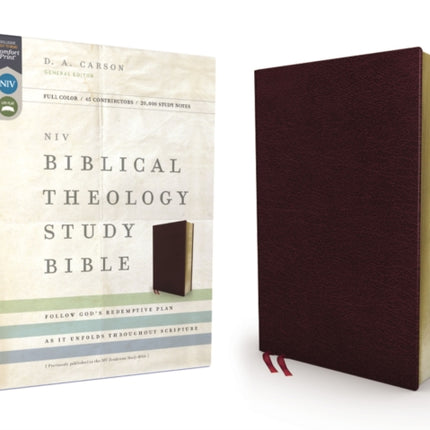 NIV, Biblical Theology Study Bible (Trace the Themes of Scripture), Bonded Leather, Burgundy, Comfort Print: Follow God’s Redemptive Plan as It Unfolds throughout Scripture