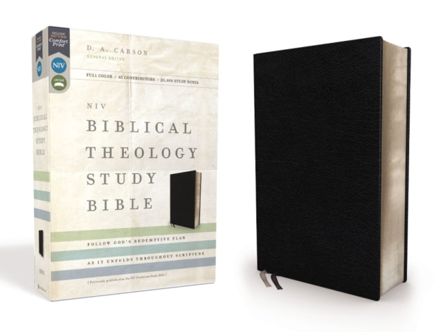 NIV, Biblical Theology Study Bible (Trace the Themes of Scripture), Bonded Leather, Black, Comfort Print: Follow God’s Redemptive Plan as It Unfolds throughout Scripture