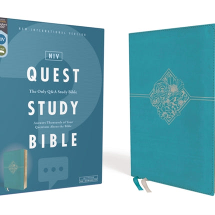 NIV, Quest Study Bible, Leathersoft, Teal, Comfort Print: The Only Q and A Study Bible