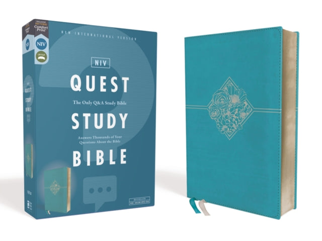 NIV, Quest Study Bible, Leathersoft, Teal, Comfort Print: The Only Q and A Study Bible