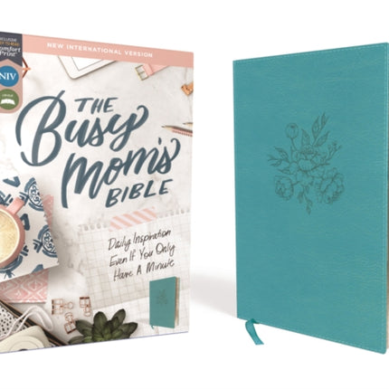 NIV, The Busy Mom's Bible, Leathersoft, Teal, Red Letter, Comfort Print: Daily Inspiration Even If You Only Have One Minute