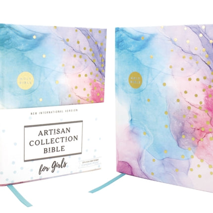 NIV, Artisan Collection Bible for Girls, Cloth over Board, Multi-color, Art Gilded Edges, Red Letter, Comfort Print