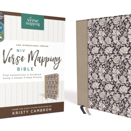 NIV, Verse Mapping Bible, Leathersoft, Navy Floral, Thumb Indexed, Comfort Print: Find Connections in Scripture Using a Unique 5-Step Process