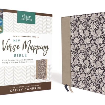 NIV, Verse Mapping Bible, Leathersoft, Navy Floral, Comfort Print: Find Connections in Scripture Using a Unique 5-Step Process