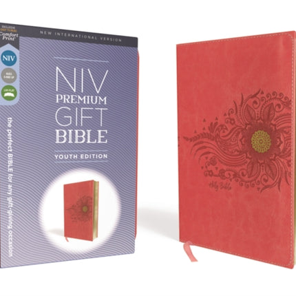 NIV, Premium Gift Bible, Youth Edition, Leathersoft, Coral, Red Letter, Comfort Print: The Perfect Bible for Any Gift-Giving Occasion