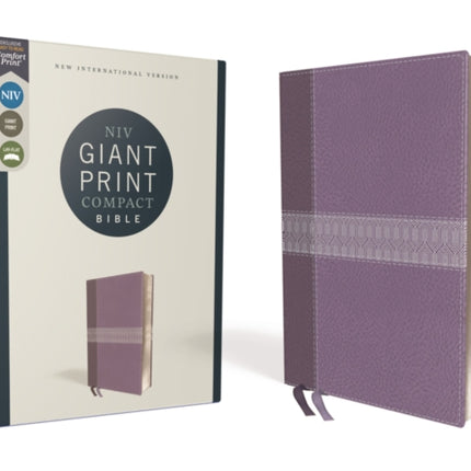 NIV, Giant Print Compact Bible, Leathersoft, Purple, Red Letter, Comfort Print