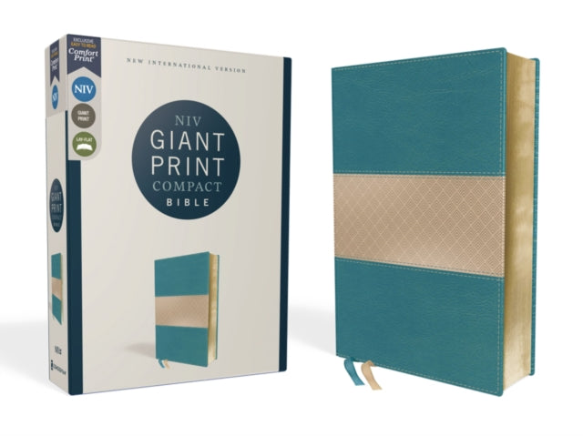 NIV, Giant Print Compact Bible, Leathersoft, Teal, Red Letter, Comfort Print